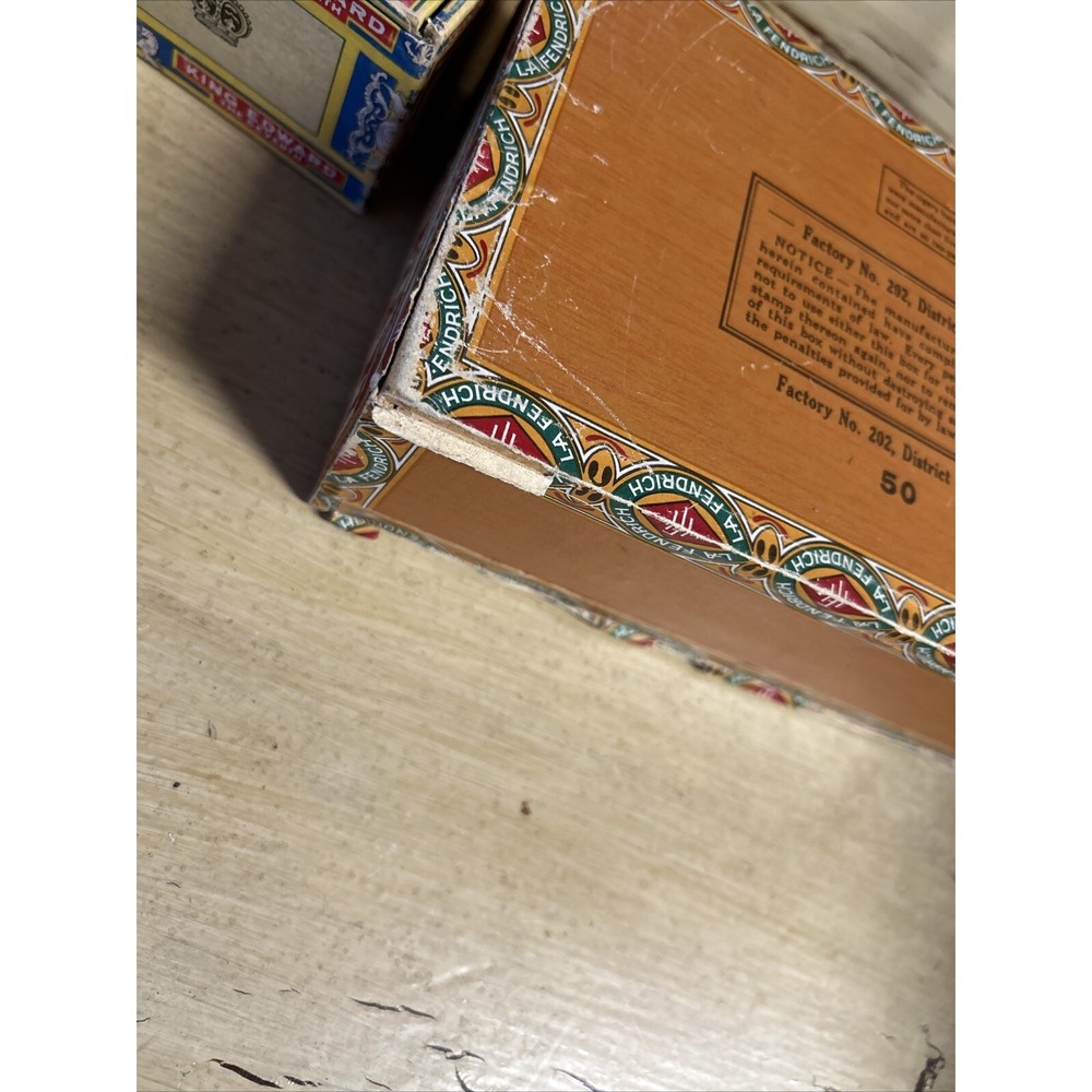 Vintage Tobacco Boxes King Edward the Seventh Mild Tobaccos Empty &La Fendrich - Picture 11 of 12